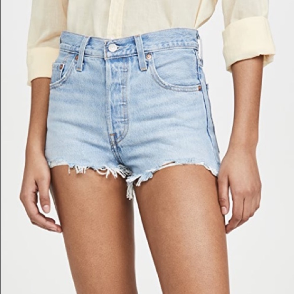 Levi’s 501 Original Denim Distressed Button Fly Shorts size W27